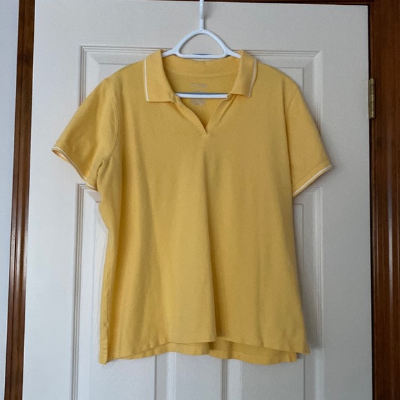 St. John's Bay Tops - St John’s Bay 1X Womens Polo Light Yellow